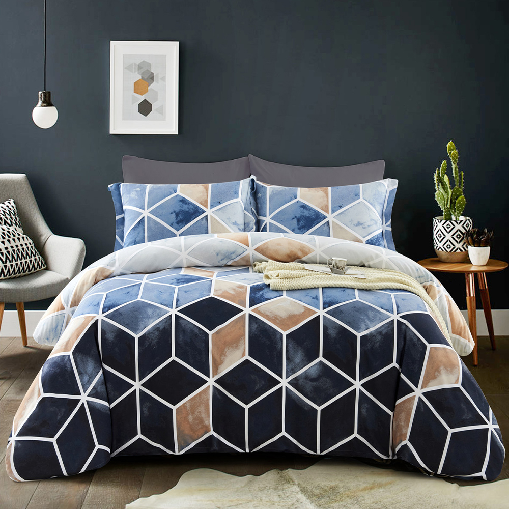 Förfall Geometriskt tryckt Påslakan Quilt Cover Set Sängkläder Set Collection