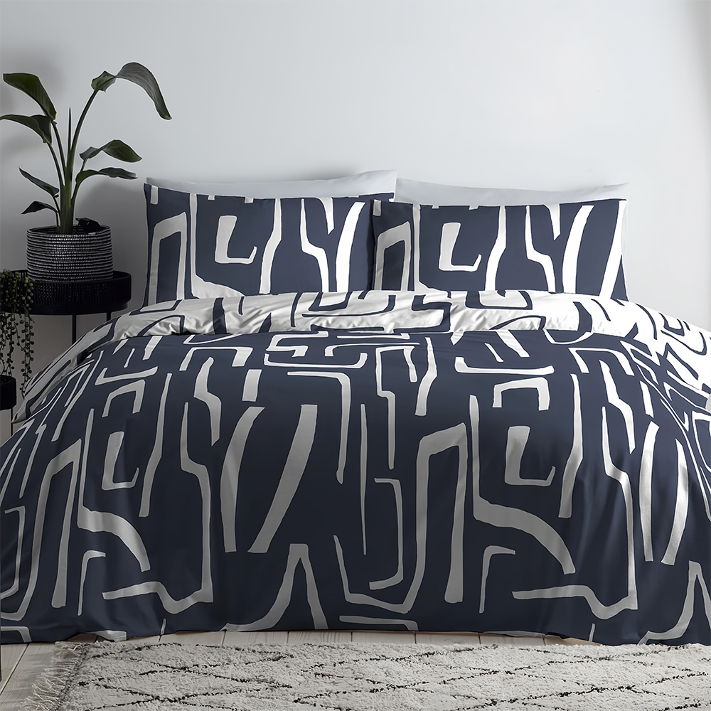 Adria Geometric Printed Påslakan Quilt Cover Set Sängkläder Set