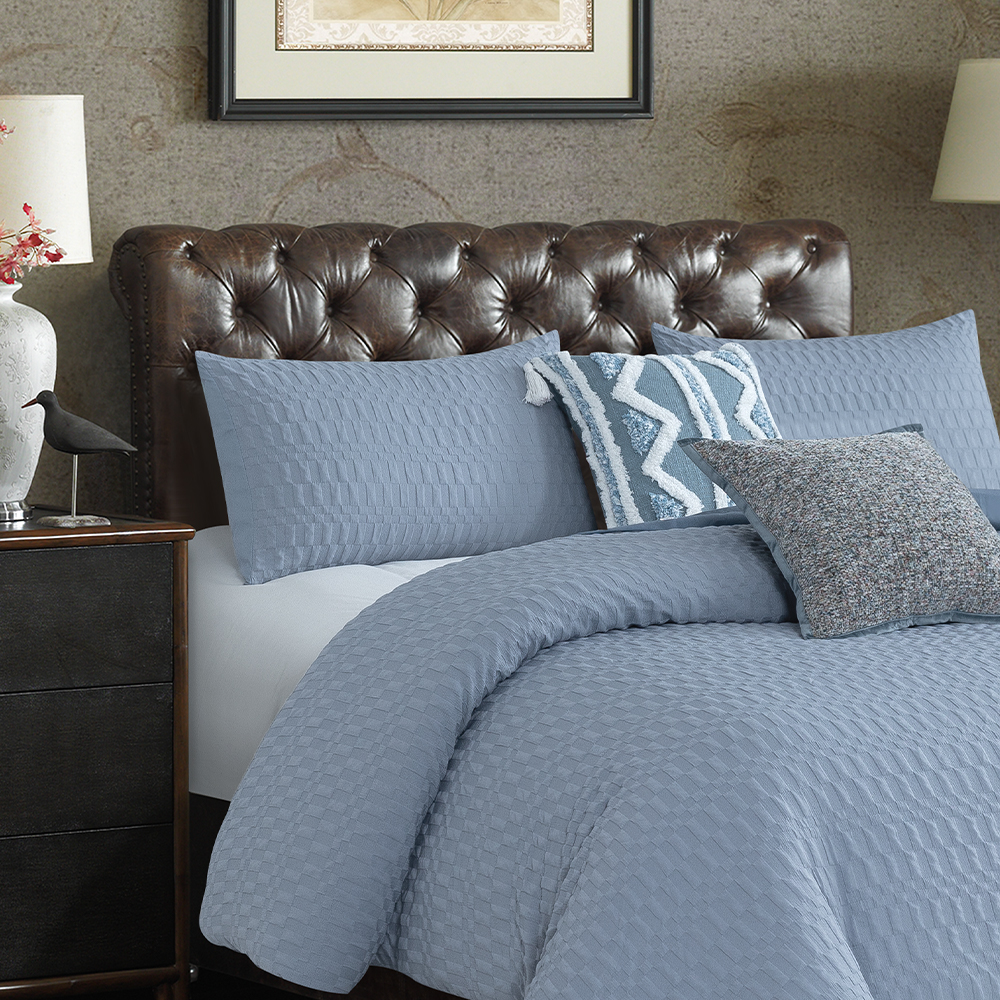 Valley texturerat geometriskt påslakan Quilt Cover Set Sängkläder Set