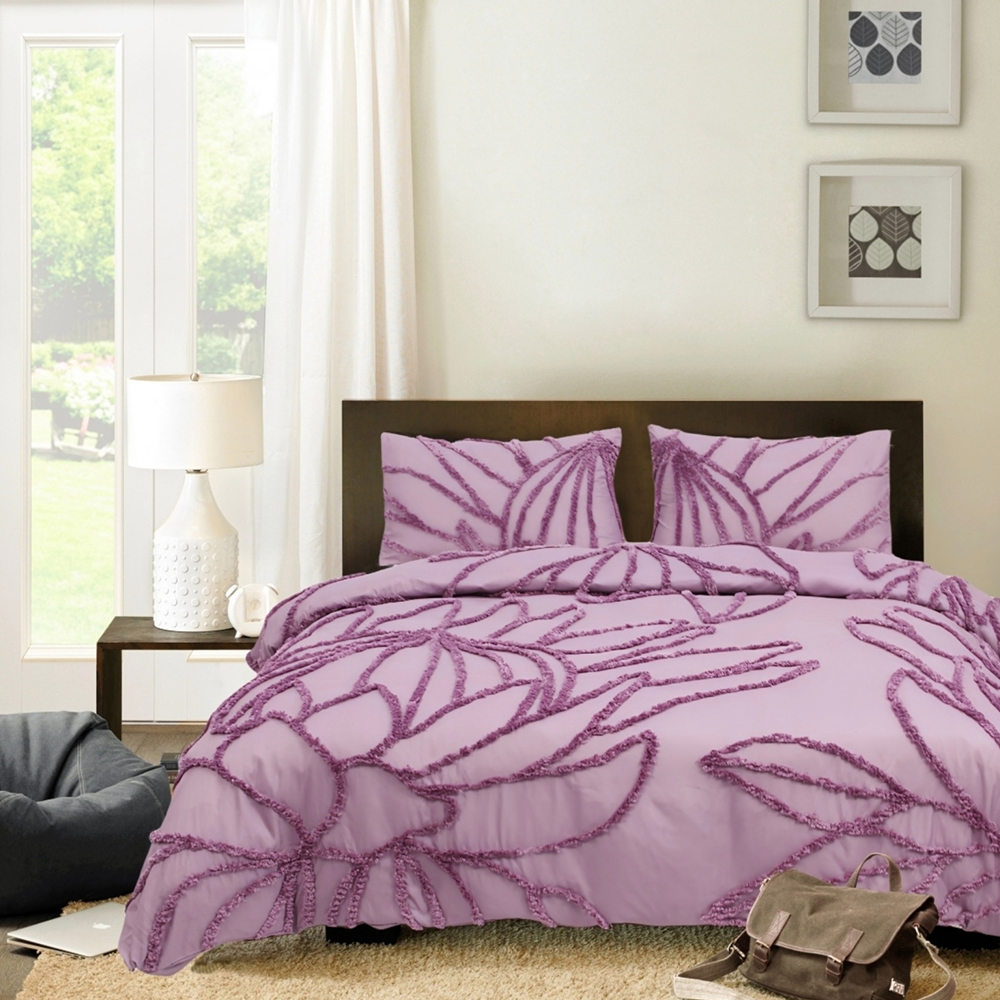 Cynthia Protea Botanical Tufted Chenille Broderi Påslakan Quilt Cover Set Sängkläder Set