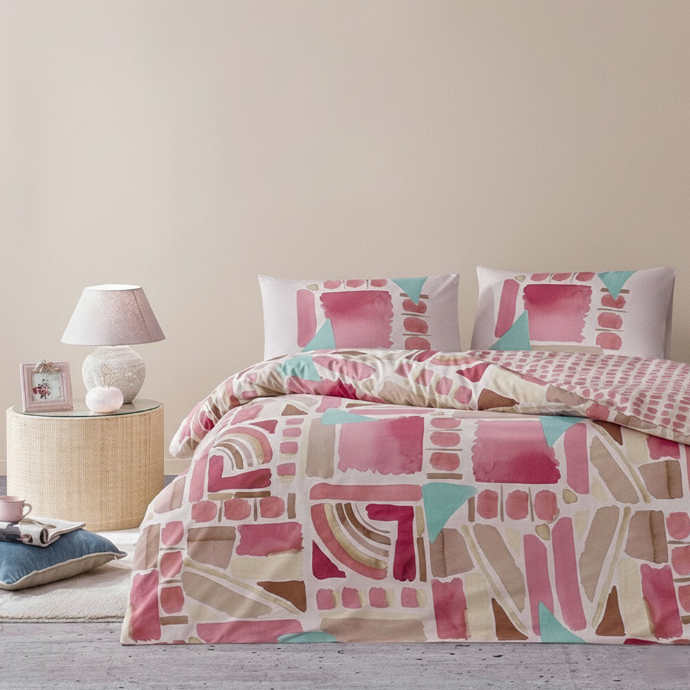Armando Vattenfärg Geometriskt vändbart tryck Påslakan Quilt Cover Set Sängkläder Set