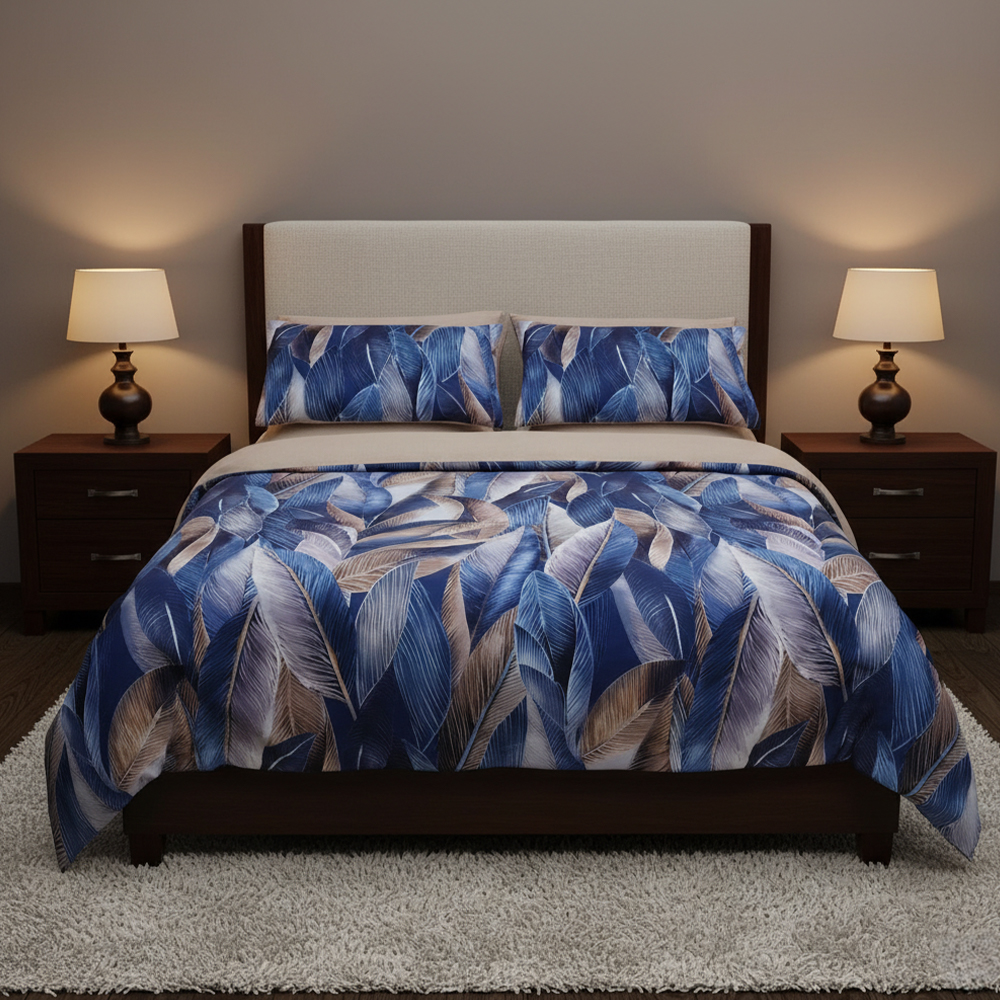 Oliver Botanical Painted Tropical Leaf Print Påslakan Quilt Cover Set Sängkläder Set