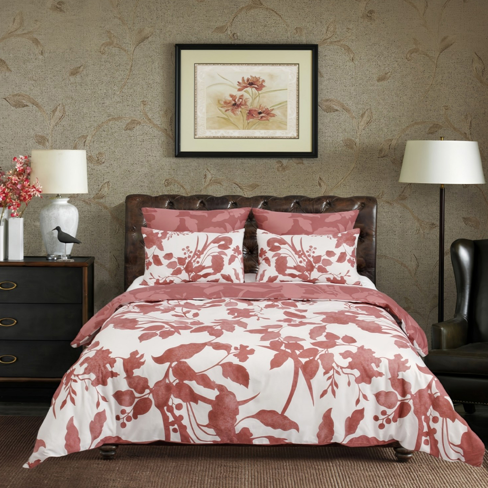 Atlas Akvarell Botanisk Moderna blommiga Påslakan Quilt Cover Set Sängkläder Set