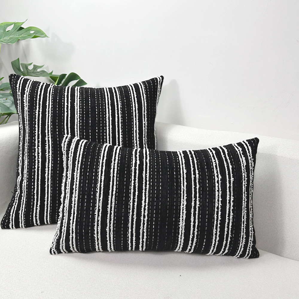 Randig chenille texturerad deco kudde